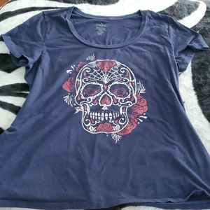 Torrid blue sugar skull graphic tee sz 2x 18 20